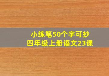 小练笔50个字可抄四年级上册语文23课