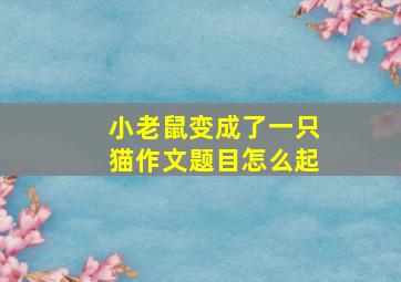 小老鼠变成了一只猫作文题目怎么起