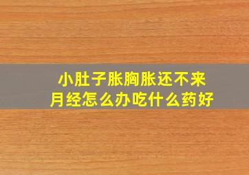 小肚子胀胸胀还不来月经怎么办吃什么药好