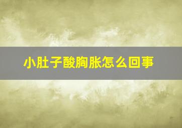 小肚子酸胸胀怎么回事