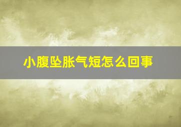 小腹坠胀气短怎么回事