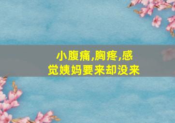 小腹痛,胸疼,感觉姨妈要来却没来