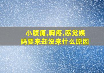 小腹痛,胸疼,感觉姨妈要来却没来什么原因