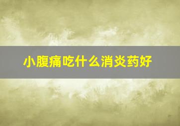 小腹痛吃什么消炎药好