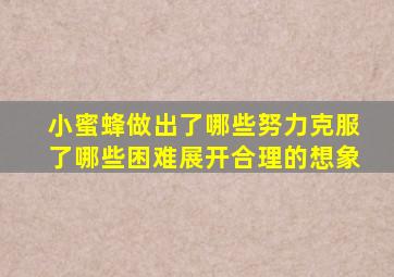 小蜜蜂做出了哪些努力克服了哪些困难展开合理的想象