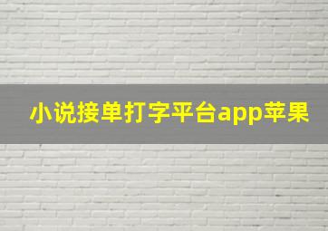 小说接单打字平台app苹果