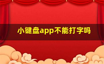 小键盘app不能打字吗