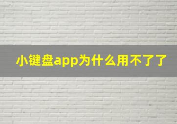 小键盘app为什么用不了了