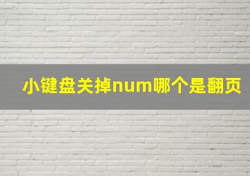 小键盘关掉num哪个是翻页