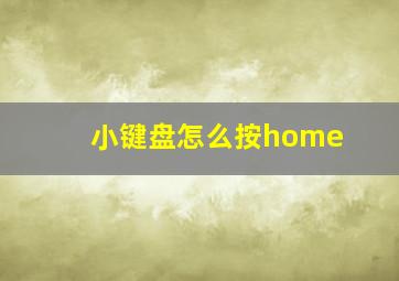 小键盘怎么按home