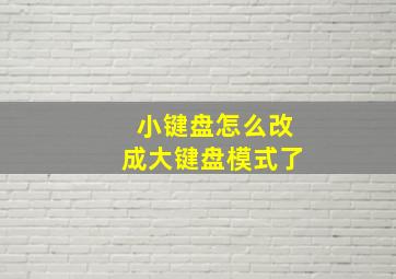 小键盘怎么改成大键盘模式了