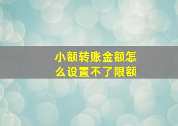 小额转账金额怎么设置不了限额