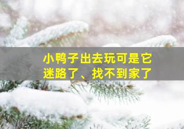 小鸭子出去玩可是它迷路了、找不到家了