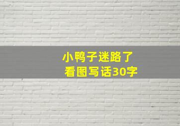 小鸭子迷路了看图写话30字