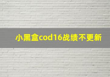 小黑盒cod16战绩不更新