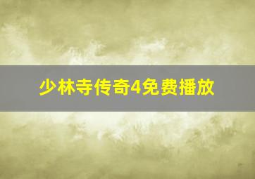 少林寺传奇4免费播放