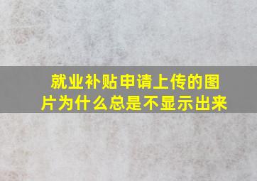 就业补贴申请上传的图片为什么总是不显示出来