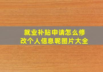 就业补贴申请怎么修改个人信息呢图片大全