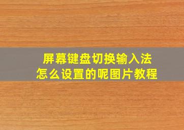 屏幕键盘切换输入法怎么设置的呢图片教程