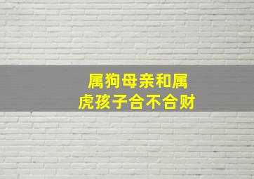 属狗母亲和属虎孩子合不合财