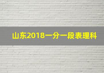 山东2018一分一段表理科