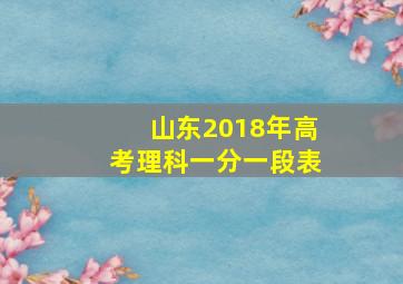 山东2018年高考理科一分一段表