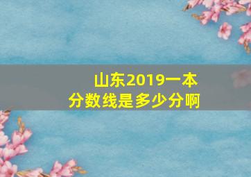 山东2019一本分数线是多少分啊