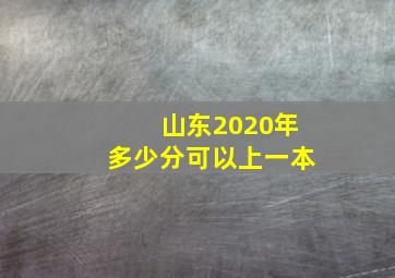 山东2020年多少分可以上一本