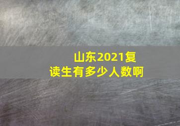 山东2021复读生有多少人数啊