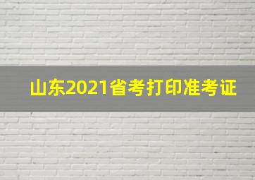 山东2021省考打印准考证