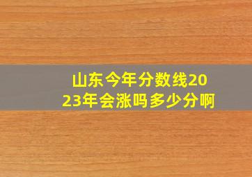 山东今年分数线2023年会涨吗多少分啊