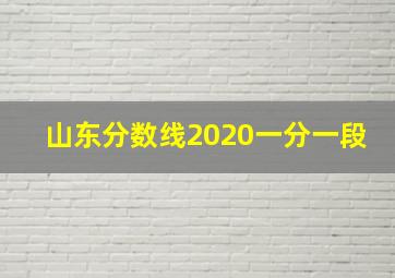 山东分数线2020一分一段