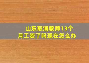 山东取消教师13个月工资了吗现在怎么办