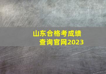 山东合格考成绩查询官网2023