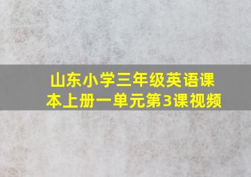 山东小学三年级英语课本上册一单元第3课视频