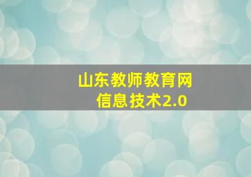 山东教师教育网信息技术2.0