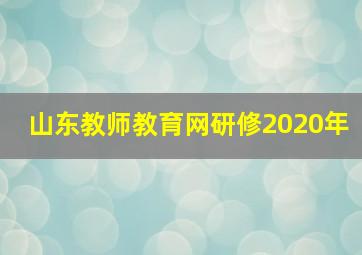 山东教师教育网研修2020年