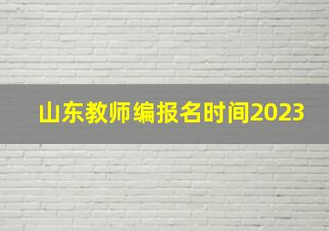 山东教师编报名时间2023