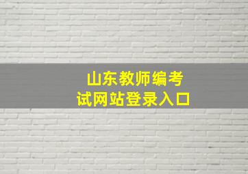 山东教师编考试网站登录入口