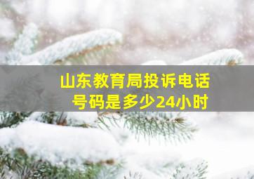 山东教育局投诉电话号码是多少24小时