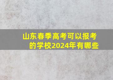 山东春季高考可以报考的学校2024年有哪些