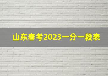 山东春考2023一分一段表