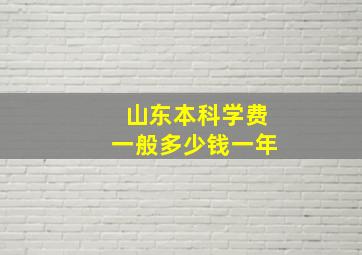 山东本科学费一般多少钱一年