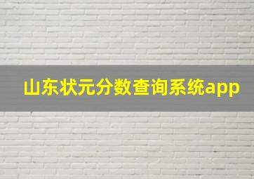 山东状元分数查询系统app