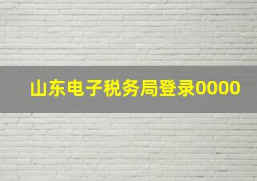 山东电子税务局登录0000