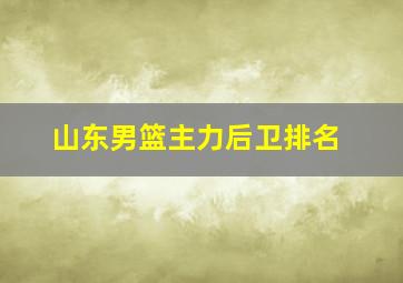 山东男篮主力后卫排名