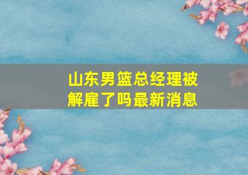 山东男篮总经理被解雇了吗最新消息