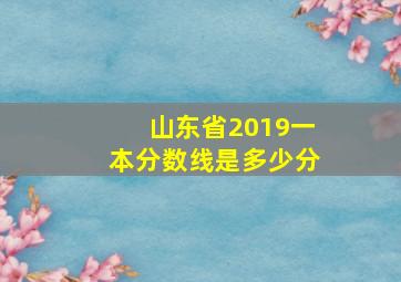 山东省2019一本分数线是多少分