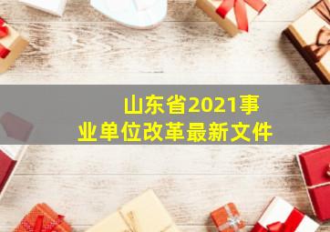 山东省2021事业单位改革最新文件