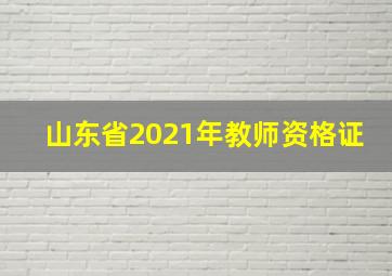 山东省2021年教师资格证